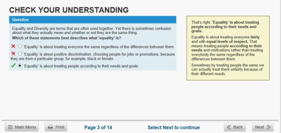 promoting equality and diveristy training